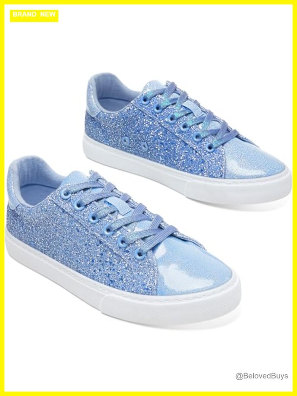 Glitter Low Top Lace Up Sneakers Comfort Cushioned Tennis Walking Shoes
